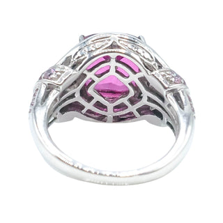 African Lilac Quartz Sterling Silver Statement Ring Size 8