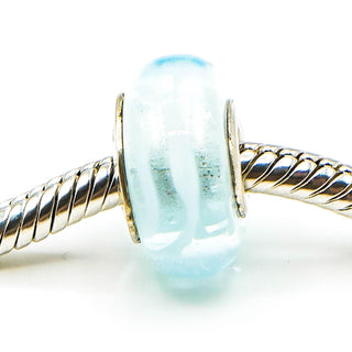 Chamilia Swirl Clear Blue Sterling Silver Murano Glass Charm