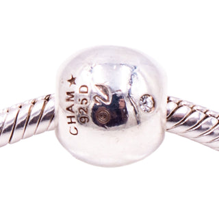 Chamilia Roundabout Sterling Silver Clear CZ Sphere Charm Bead