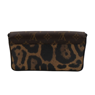 Louis Vuitton Monogram & Animal Print Leopard Pochette Felicie With Chain & Insert