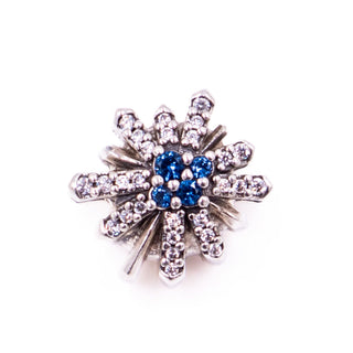 Pandora Retired Dazzling Fireworks Blue Crystal Sterling Silver Charm