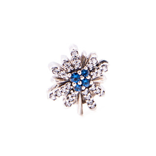 Pandora Retired Dazzling Fireworks Blue Crystal Sterling Silver Charm