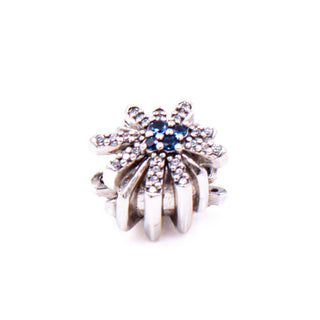 Pandora Retired Dazzling Fireworks Blue Crystal Sterling Silver Charm