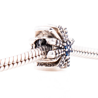 Pandora Retired Dazzling Fireworks Blue Crystal Sterling Silver Charm