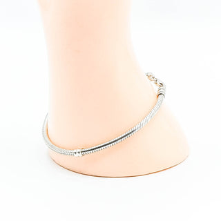 7.9-Inch Sterling Silver Snake Chain Bracelet With Lobster Claw Clasp