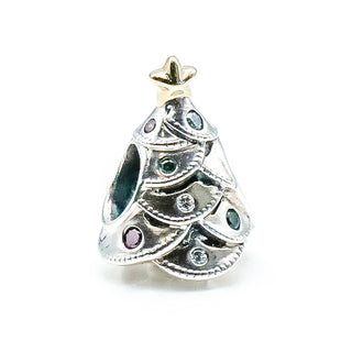 PANDORA Festive Christmas Tree With 14K Gold And Red, Green And Clear Zirconia