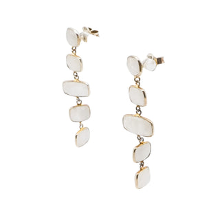 Jemma Sands Mother of Pearl Drop Earrings 14K Gold Vermeil 5 Tier Dangle