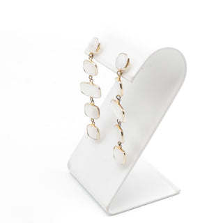 Jemma Sands Mother of Pearl Drop Earrings 14K Gold Vermeil 5 Tier Dangle