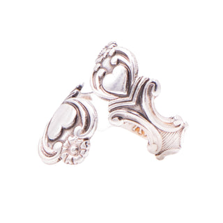 Vintage Avon Treasured Heart 1975 Sterling Silver Bypass Ring Size 7.5