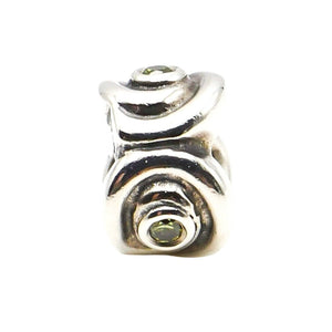 Pandora Retired Eye of the Storm Sterling Silver Light Green CZ Charm Bead