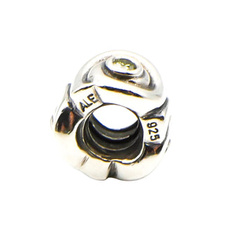 Pandora Retired Eye of the Storm Sterling Silver Light Green CZ Charm Bead