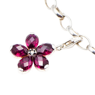 Thomas Sabo Genuine Ruby Sterling Silver Flower Pendant Charm
