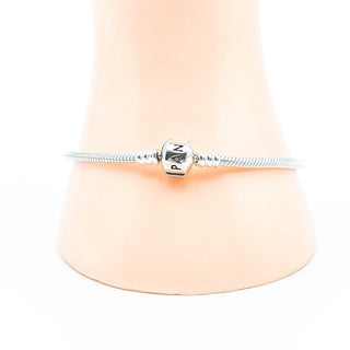 PANDORA Moments Sterling Silver Snake Chain Charm Bracelet With Pandora Clasp - 7.5 Inches