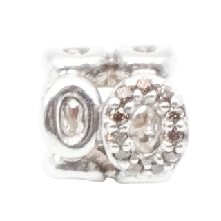 Pandora Circle of Friends Charm Sterling Silver with Brown & Clear Zirconia