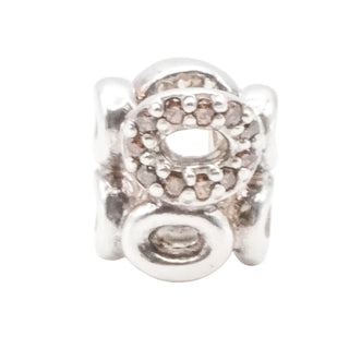 Pandora Circle of Friends Charm Sterling Silver with Brown & Clear Zirconia