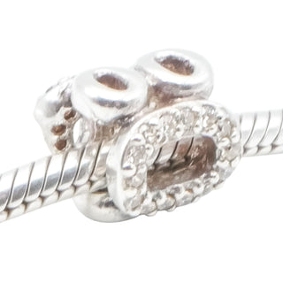 Pandora Circle of Friends Charm Sterling Silver with Brown & Clear Zirconia