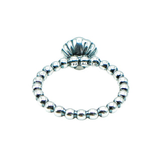 Pandora December Birthday Bloom Ring Turquoise Sterling Silver Stackable Size 6