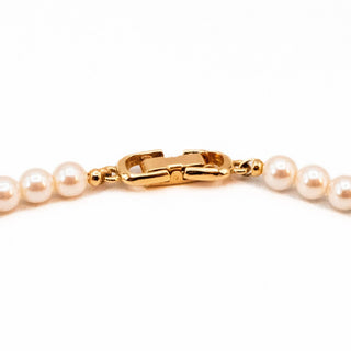 Vintage Simulated Pearl Necklace 16.5 Inch Gold Plated Pendant Classic Elegant