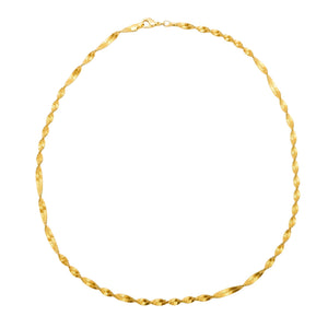 Vintage Gold Plated Twisted Chain Necklace Classic Minimalist Elegant 19 Inches