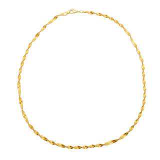Vintage Gold Plated Twisted Chain Necklace Classic Minimalist Elegant 19 Inches