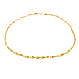Vintage Gold Plated Twisted Chain Necklace Classic Minimalist Elegant 19 Inches
