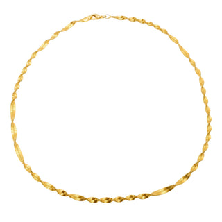 Vintage Gold Plated Twisted Chain Necklace Classic Minimalist Elegant 19 Inches