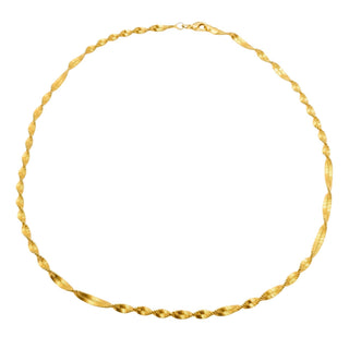 Vintage Gold Plated Twisted Chain Necklace Classic Minimalist Elegant 19 Inches