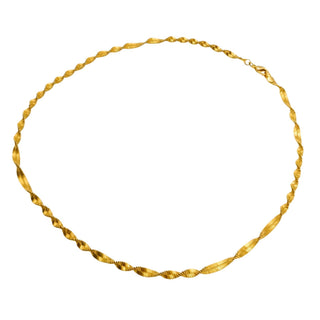 Vintage Gold Plated Twisted Chain Necklace Classic Minimalist Elegant 19 Inches