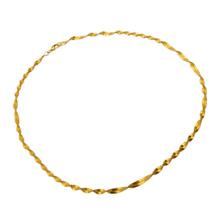 Vintage Gold Plated Twisted Chain Necklace Classic Minimalist Elegant 19 Inches