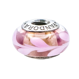 Pandora Purple And Pink Swirl Murano Glass Sterling Silver Charm
