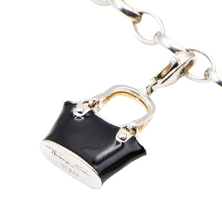 Thomas Sabo Black Beach Bag Sterling Silver Charm Pendant With Black Enamel