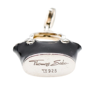 Thomas Sabo Black Beach Bag Sterling Silver Charm Pendant With Black Enamel