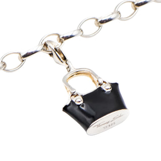 Thomas Sabo Black Beach Bag Sterling Silver Charm Pendant With Black Enamel