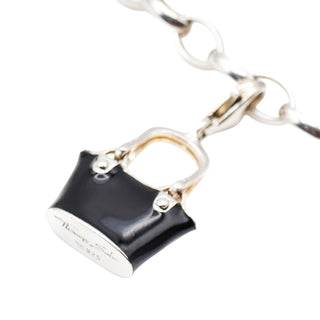 Thomas Sabo Black Beach Bag Sterling Silver Charm Pendant With Black Enamel