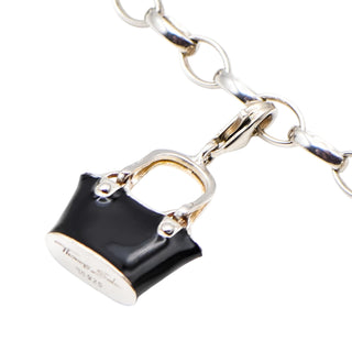 Thomas Sabo Black Beach Bag Sterling Silver Charm Pendant With Black Enamel