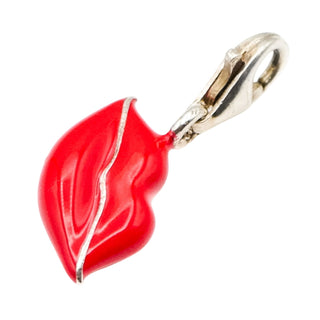 Thomas Sabo Red Enamel Lips Sterling Silver Charm Pendant