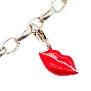 Thomas Sabo Red Enamel Lips Sterling Silver Charm Pendant