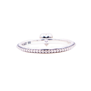 Pandora One Love Heart Ring Sterling Silver Pink Sapphire Stackable Retired