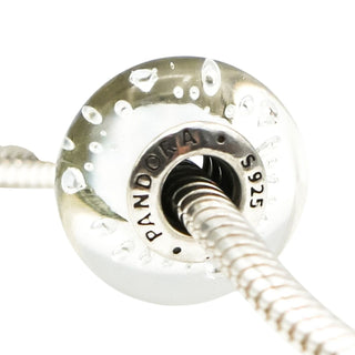 Pandora Clear Effervescence Murano Glass CZ Charm Sterling Silver Retired