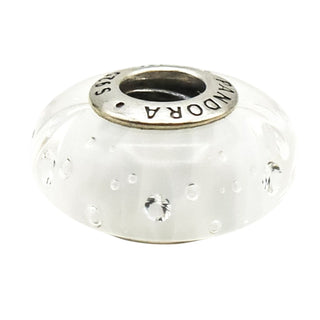 Pandora Clear Effervescence Murano Glass CZ Charm Sterling Silver Retired