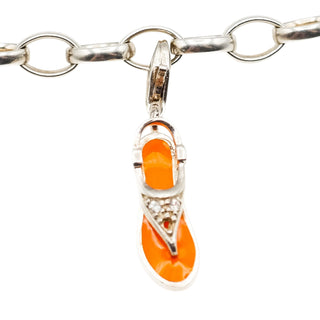 Thomas Sabo Orange Flip Flop Sterling Silver Charm Pendant