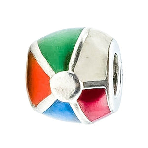 Chamilia Beach Ball Summer Fun Sterling Silver Enamel Charm Bead