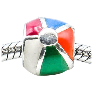 Chamilia Beach Ball Summer Fun Sterling Silver Enamel Charm Bead