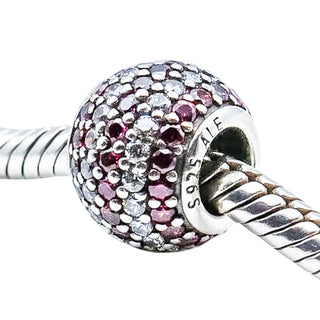 Pandora Red Nautical Pave Lights Sterling Silver Charm With Red Zirconia