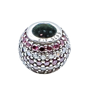 Pandora Red Nautical Pave Lights Sterling Silver Charm With Red Zirconia