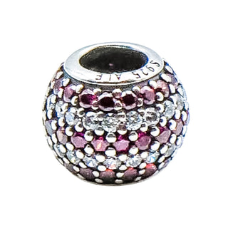 Pandora Red Nautical Pave Lights Sterling Silver Charm With Red Zirconia