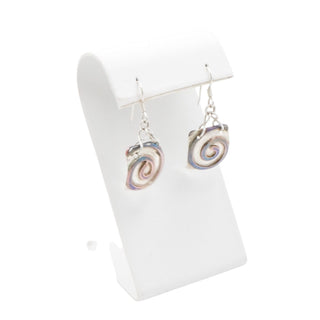 Sterling Silver Brass Spiral Square Dangle Earrings Artisan Mixed Metal 1.5 Inch