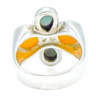 Baltic & Butterscotch Amber Sterling Silver Statement Ring Size 9