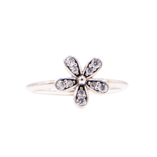 Pandora Retired Dazzling Daisy Sterling Silver Clear CZ Ring Size 6