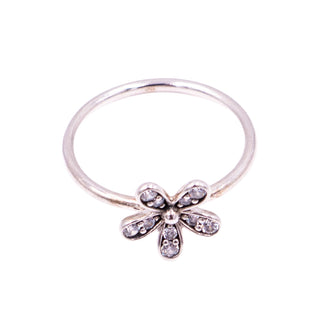 Pandora Retired Dazzling Daisy Sterling Silver Clear CZ Ring Size 6